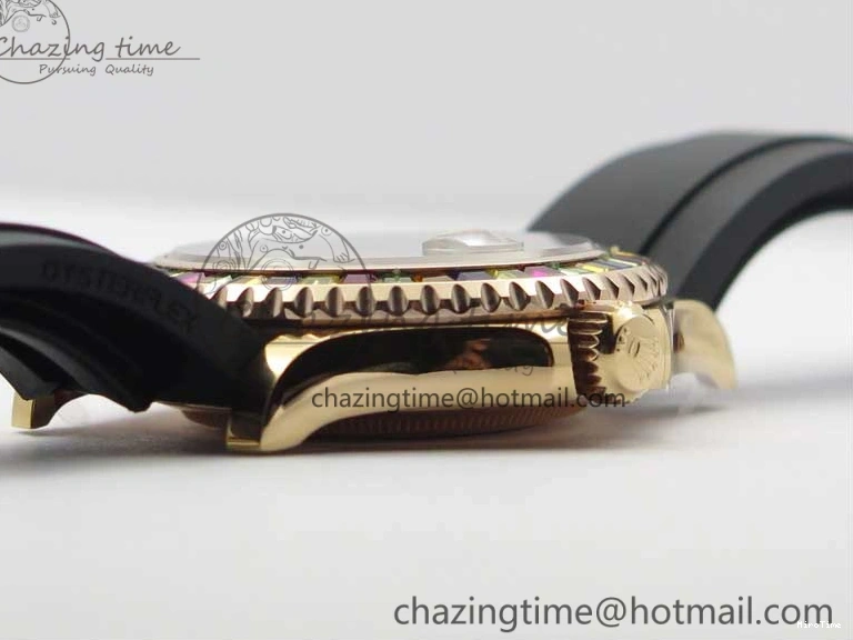 MiroTime 0112 WeatherProof Yacht-Master 40 116695SATS Bp Maker Best Edition Black Dial on Rubber Strap SA 3001